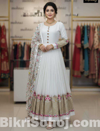 সেমী স্টিচড জর্জেট এমব্রয়ডারি পার্টি ড্রেস